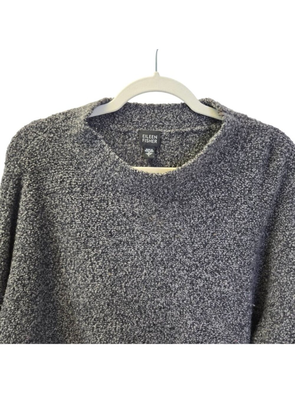 Eileen Fisher Wool & Cashmere Blend Speckled Print Sweater Size Large - Picture 4 of 6